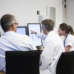 A group of people in a room